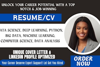 create ats resumes for data science, python, big data and machine learning