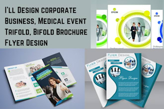 design corporate business medical event trifold bifold brochure flyer design