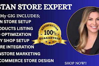 set up and optimized stan store , big commerce store design and ecwid store