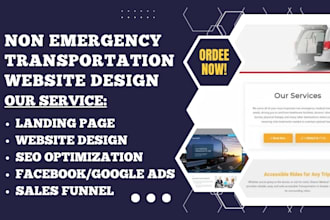 design converting non emergency medical transportation website healthcare leads