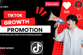 tiktok marketing, promote tiktok , grow tiktok  organically