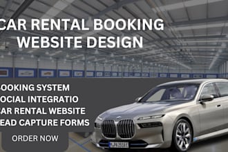 design car rental website, car rental booking website, car detailing website