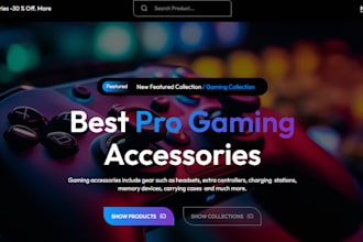 design gaming accessories shopify store gaming accessories store gaming website