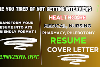 write healthcare cv, nursing, medical, registered nurse, pharmacy resume