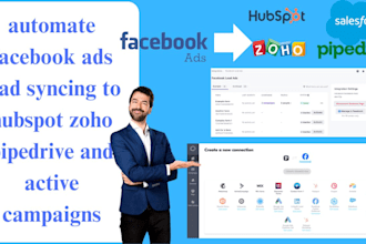 automate facebook ads lead syncing to hubspot zoho pipdrive and active campaigns