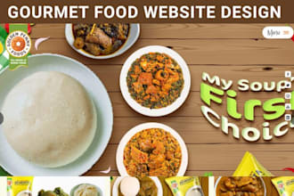 design food website gourmet food shopify store café website food truck website