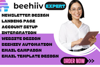 set up beehiiv, design a newsletter landing page and manage your account