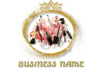 give unique surprise cosmetic makeup artist logo design