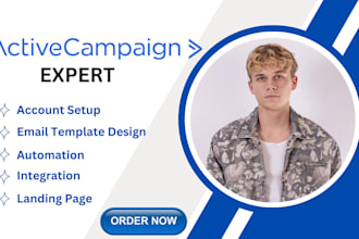 setup active campaign automation activecampaign landing page, and email campaign
