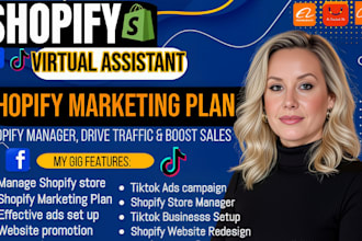manage shopify dropshippng store virtual assistant shopify marketing tiktok shop