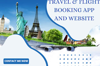 develop a travel and flight booking app and website