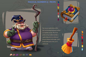 illustrate and design props and game icons