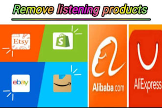 remove copyright listings product from shopify, ebay, etsy, aliexpress, walmart