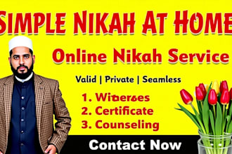 conduct your online nikah  certified imam for islamic wedding and marriage