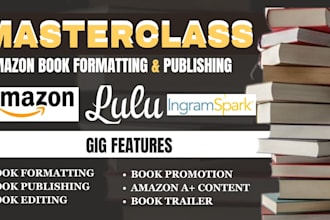 format and publish children book, kidsbook, ebook on amazon kdp, lulu, ingram