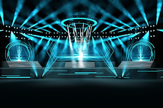 do 3d stage design, 3d event conference area, 3d concert show, exhibition, booth