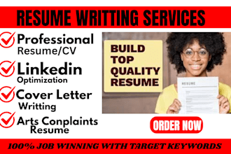 write professional ats resume witting CV cover letter iinkedin
