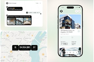 develop real estate app and website with property listings to buy, sell and rent