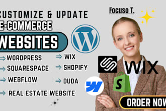 redesign real estate, ecommerce wix website squarespace wordpress webflow duda
