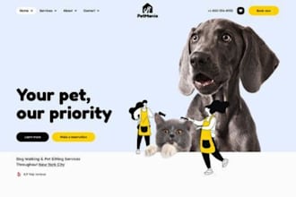 design a dynamic dog walking website pet sitter website pet grooming website