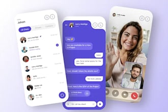 do custom chat app, video chat app, social media app for android and ios