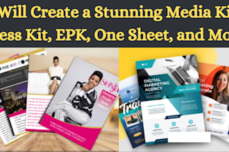 design media kit, press kit, one sheet, epk for brand, artist, influencer