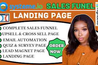 build sales funnel in systeme io, gohighlevel, systeme io landing page design
