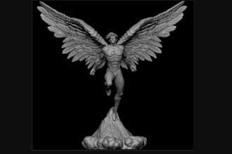 winged 3d character dnd,miniaturerobot,car,action figure,zbrush stl for printing