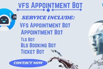 develop tls bot, appointment booking bot, angola and spain