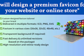do design a premium favicon for your website or online store