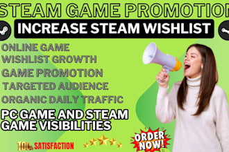 do steam game promotion, raise your steam game wishlist, steam game traffic