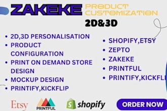 setup product personalization zakeke kickflip customily print on demand shopify
