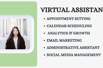 be virtual assistant, calendar management, appointment scheduling, booking