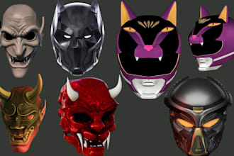create a 3d mask 3d helmet face masks cosplay weapons for 3d printing