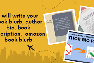 write your book blurb, author bio, book description,  amazon book blurb