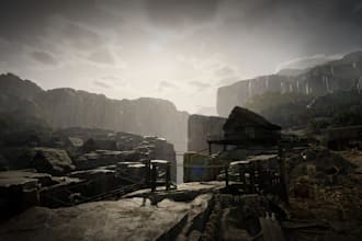 create 3d game environment, level design, game art map location in ue5