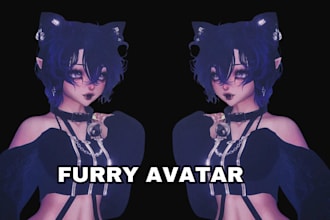 do custom furry vrchat avatar, vrc character, nsfw furry avatar vr chat avatar