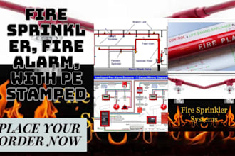fire sprinkler engineering plans with pe stamp
