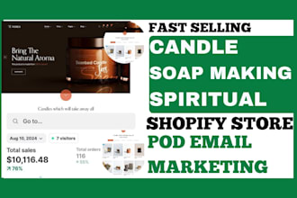 design fast selling candle soap making shopify store pod email marketing
