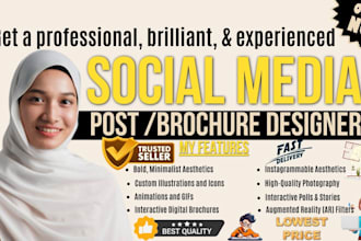 do brochure design, social media post, instagram post, and facebook ads image