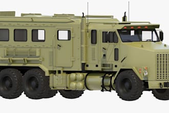 sculpt 3d vehicle model, 3d truck model, 3d military truck model for 3d printing