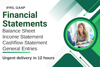 prepare income statement, balance sheet and cashflow statements