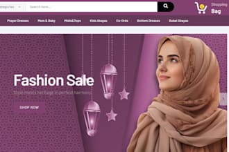 design islamic wear shopify store abaya dropshipping website