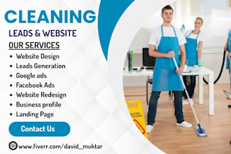 do commercial cleaning website, residential cleaning website, and cleaning leads