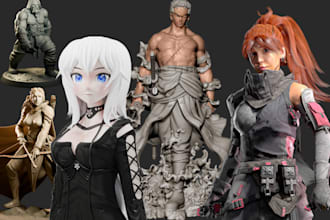 3d character modelling and rigging 3d sculpt design action figure 3d character
