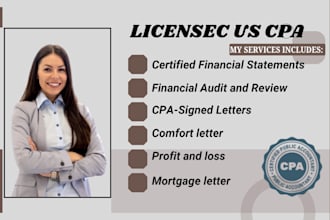 do US CPA letter, CPA audit report, CPA financial statement, CPA profit and loss