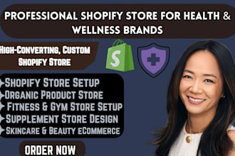 do design a health wellness shopify store setup supplements fitness skincare