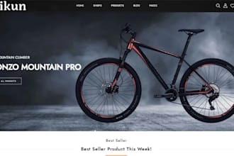 build bicycle website bicycle shopify store bike accessories automobile website