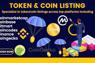 do token listing, coin listing, ico listing on coinmarketcap and coingecko