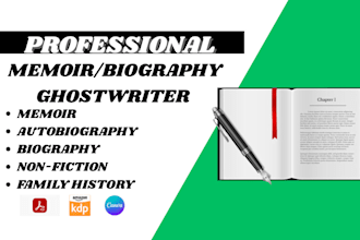 ghostwrite your autobiography biography memoir  ebook novel life story biography